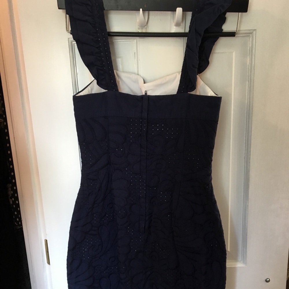 Lilly Pulitzer navy flutter sleeved dress
